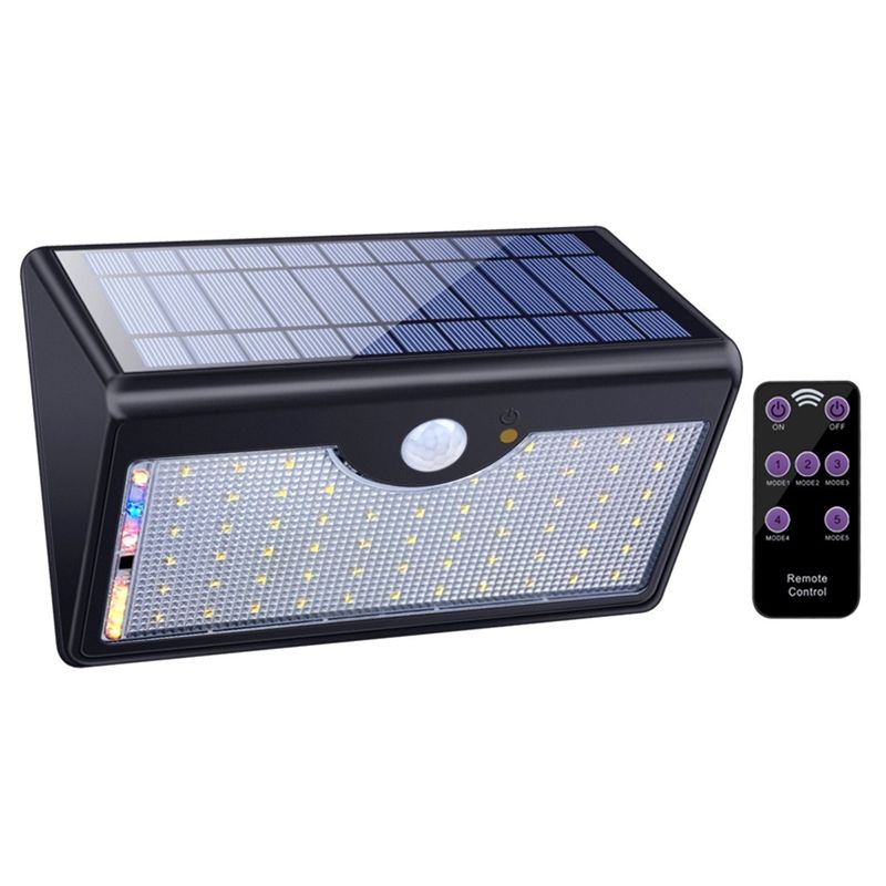 Solar Lights Outdoor Remote Control 60 Led Wireless Solar Lights Outdoor Remote Control 60 Led Wireless Waterproof Motion Sensor Security Light Wide Detection Lighting Garden Pathway Driveway By