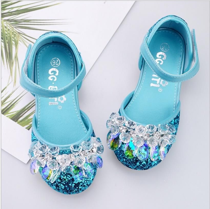 Compre Crianças Cinderela Sapatos De Cristal Menina Aisha Azul Sapatos  Princesa Sapatos De Desempenho De Piano Cadeira De Prata Barato | Entrega  Rápida E Qualidade | Pt.Dhgate