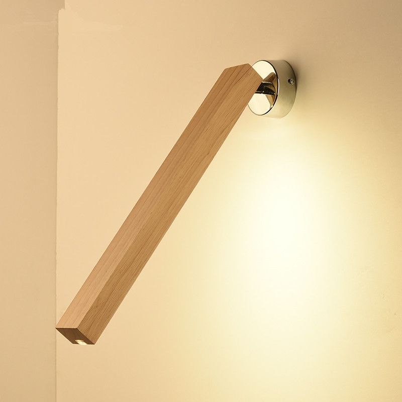 Bois Lampe De Murale Chambre Simple Lampes Longue Lecture Créative 220v Led Moderne En Nordique Hôtel Applique Chevet trhQsxCBod