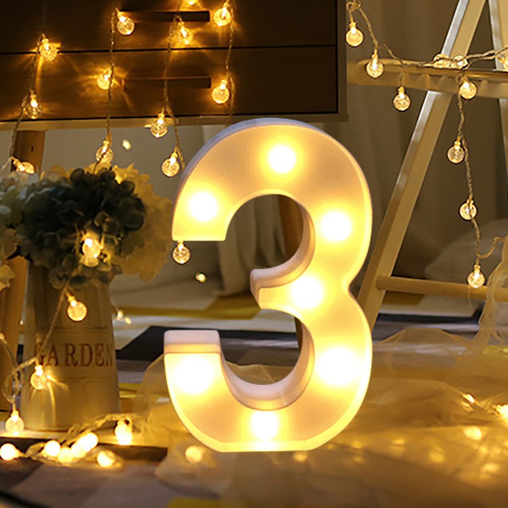 Alphabet Number Digital Letter Led Light White Up Decoration Alphabet Number Digital Letter Led Light White Up Decoration Symbol Indoor Wall Decor Wedding Party Window Display Kids Tableware