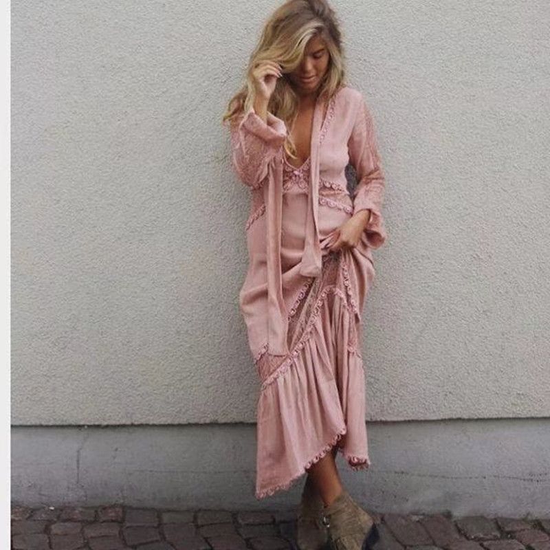 boho kleid pink