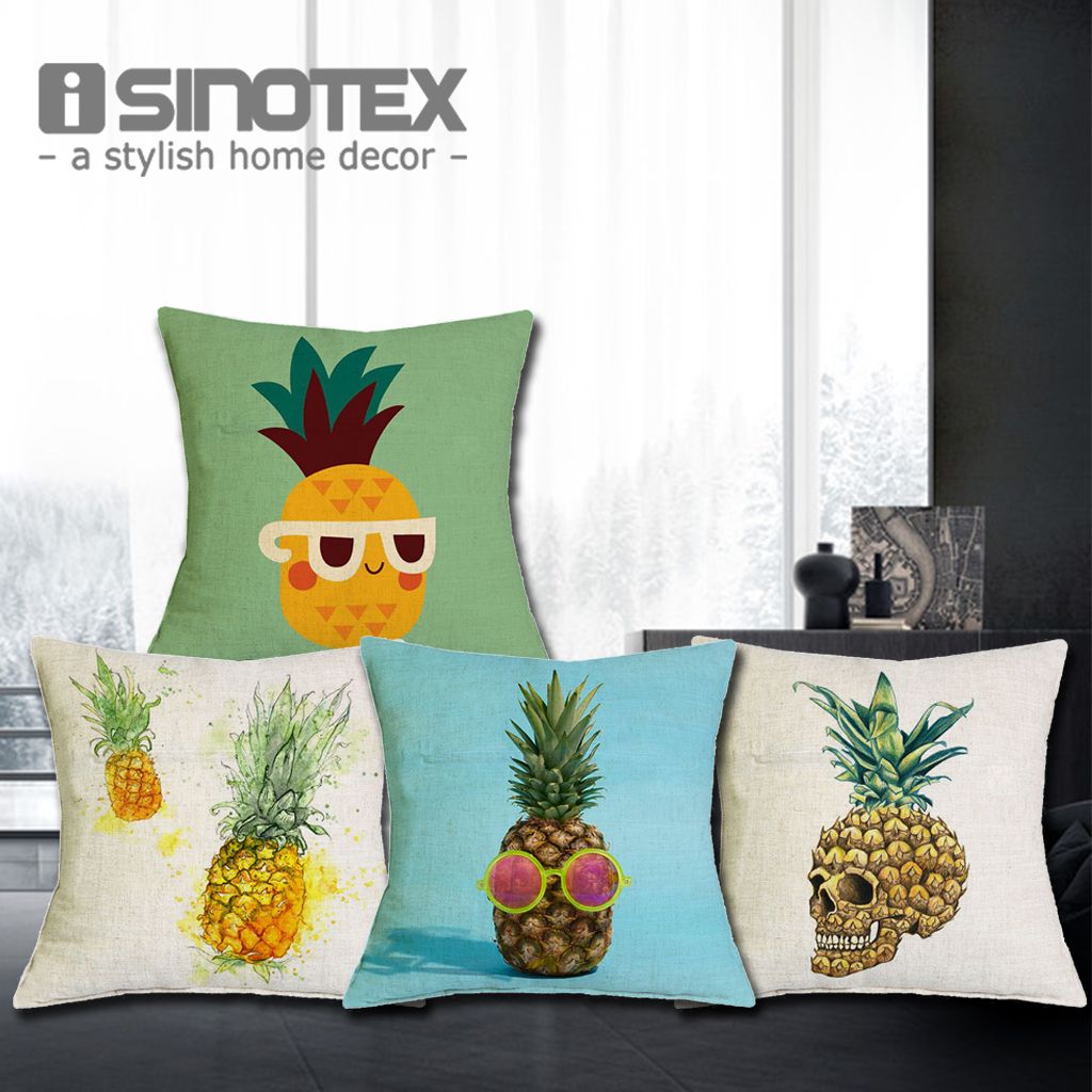 Pineapple Cushion Cover Christmas Festival Skull Sunglasses Fruit 43x43cm Pillow Cases Pillowcase Bedroom Sofa Decoration Standard Pillow Cases Best Pillow