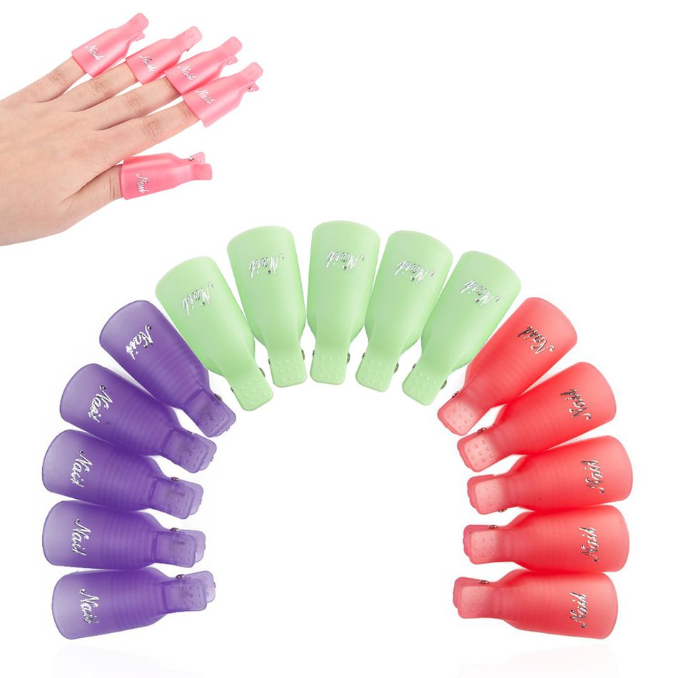 Durable Reusable Plastic Nail Polish Remover Lacquer Tool Soak Off Wrap Nail Cleaner Nail Clip