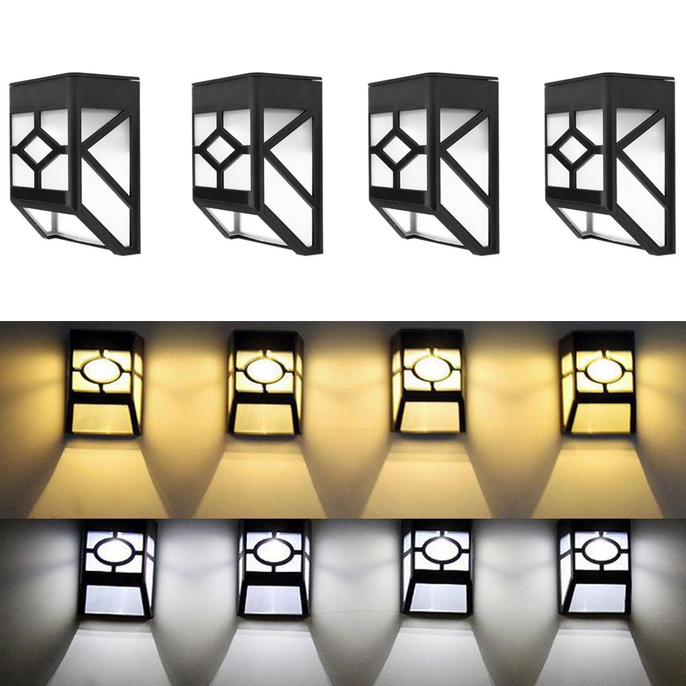 Outdoor Solar Powered Wall Mount 2 Led Mission Style Deck Accent Lights Cool White For Light Landscape Garden Step