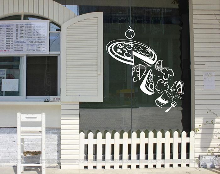 Compre Calcomanías De Pared De Vinilo Pizza Verduras Café Bar Tienda