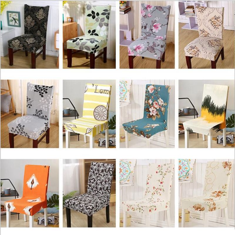 Minimalist Geometry Dining Chair Cover Kitchen Removable Anti Dirty Seat Case Spandex Elastic Stretch Kka5075