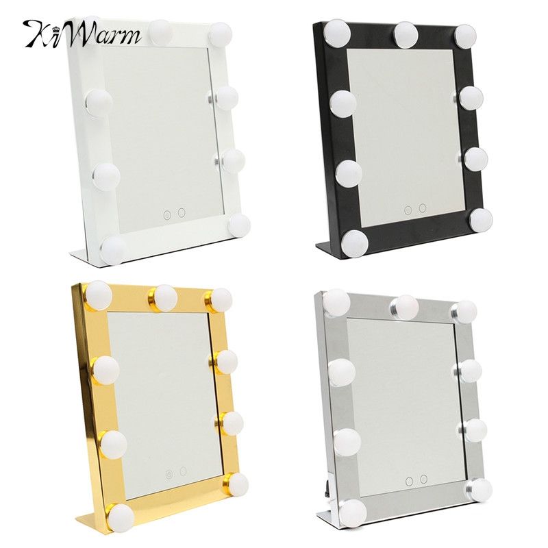 White Vanity Lighted Hollywood Makeup Mirror With Dimmer Stage White Vanity Lighted Hollywood Makeup Mirror With Dimmer Stage Beauty Dimmable Night Light Touch Screen Framed Bathroom Mirrors Floor