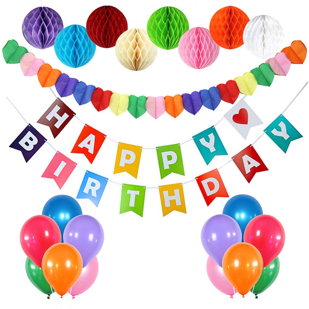 colorful happy birthday banner sets honeycomb happy birthday paper colorful happy birthday banner