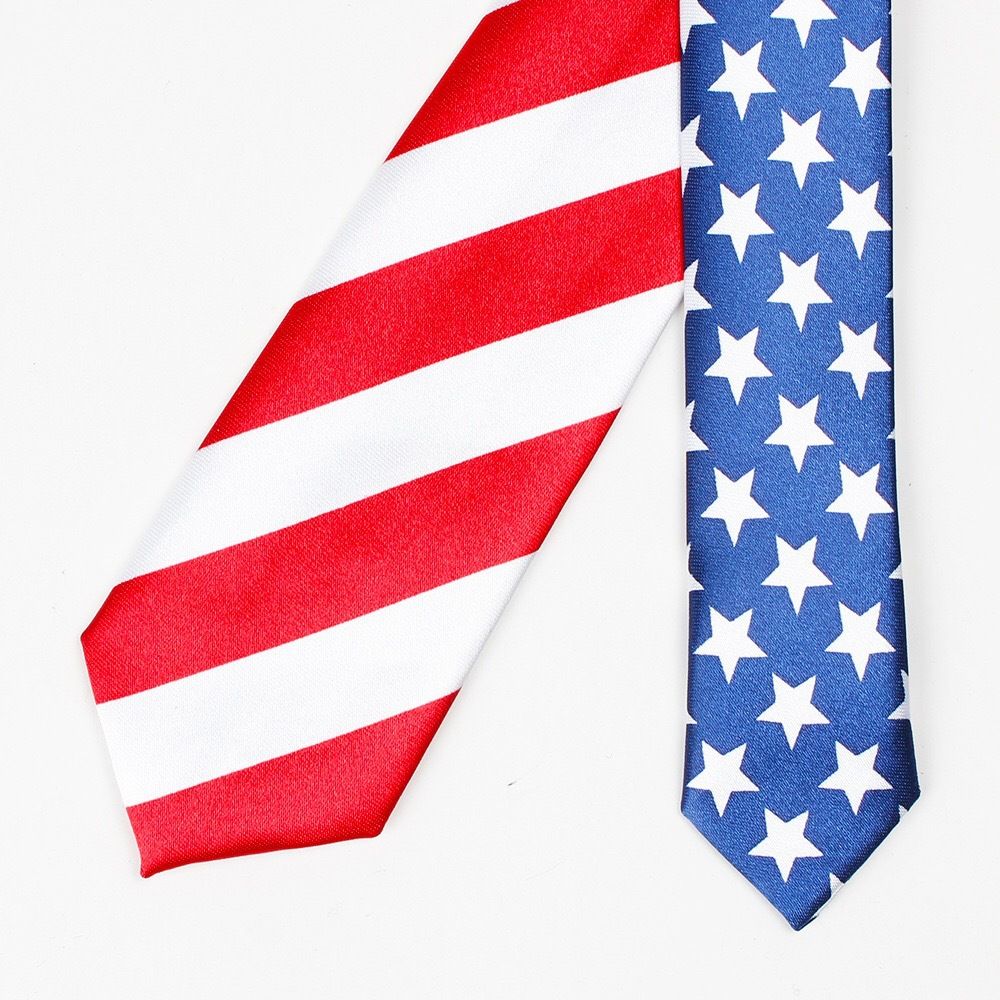 USA Flag Neck Tie Mens US Flag Stripe NeckTie For Soldier Stage
