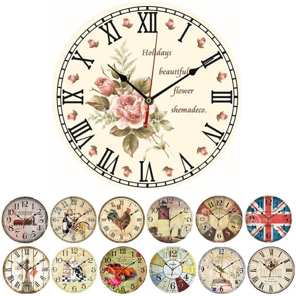 Whole Y142 New 2018 Vintage Wooden Wall Clock Large Shabby Chic Whole Y142 New 2018 Vintage Wooden Wall Clock Large Shabby Chic Rustic Kitchen Home Antique Style Cool Clocks For From Hyhoney