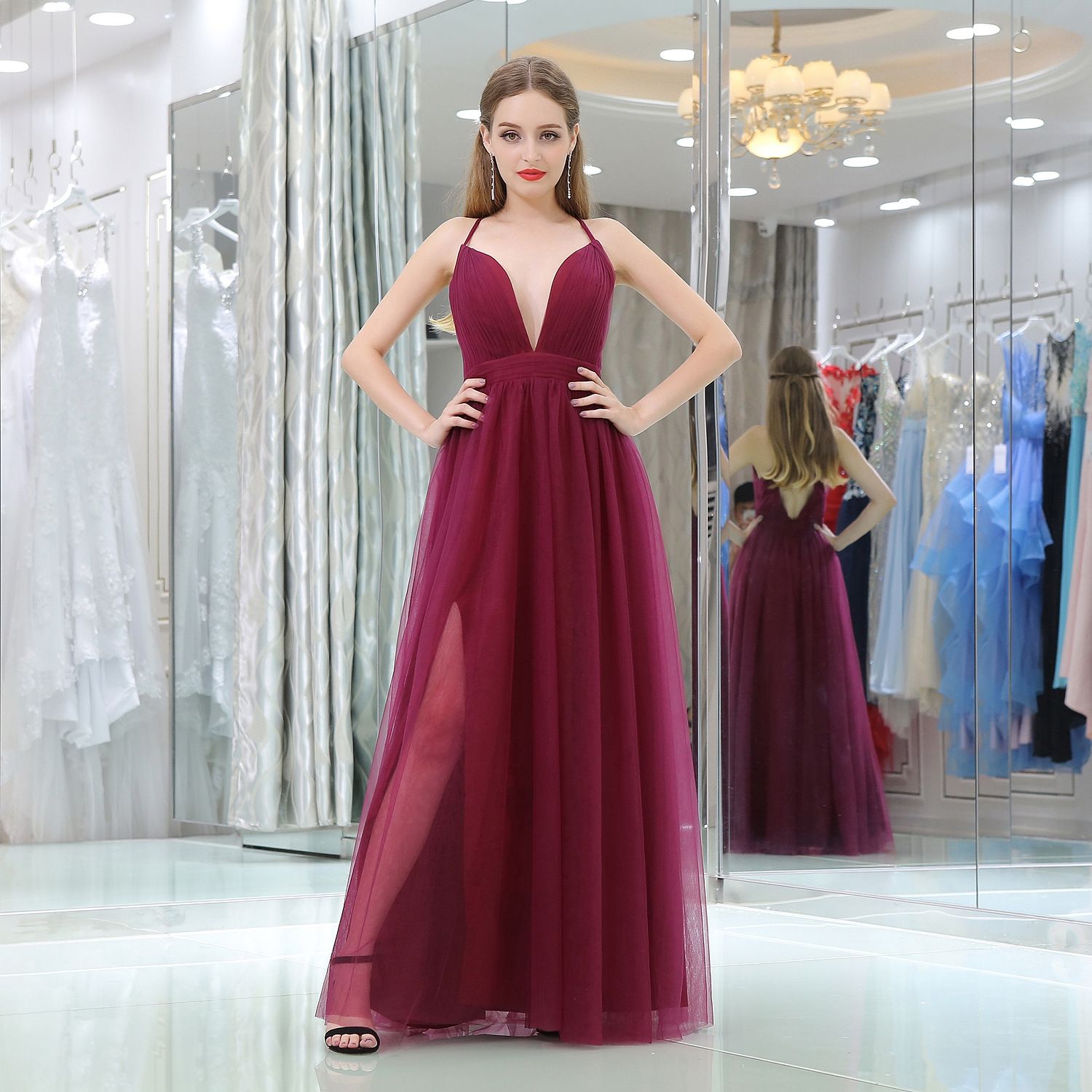 wine wedding guest dress