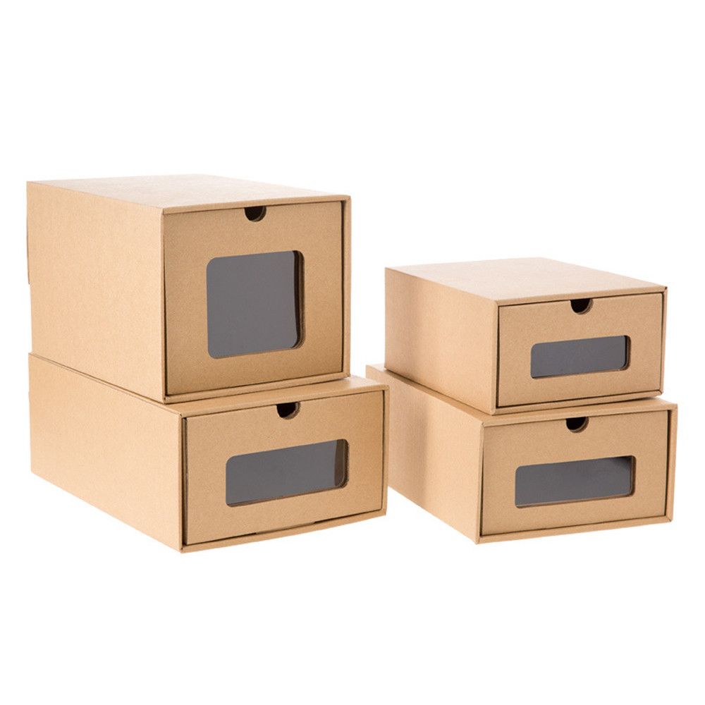 Diy Kraft Paper Load Style Storage Shoe Box Household Closet Diy Kraft Paper Load Style Storage Shoe Box Household Closet Organizer Home Living Room Under Bed Holder Container Canada 2018 From Homegarden