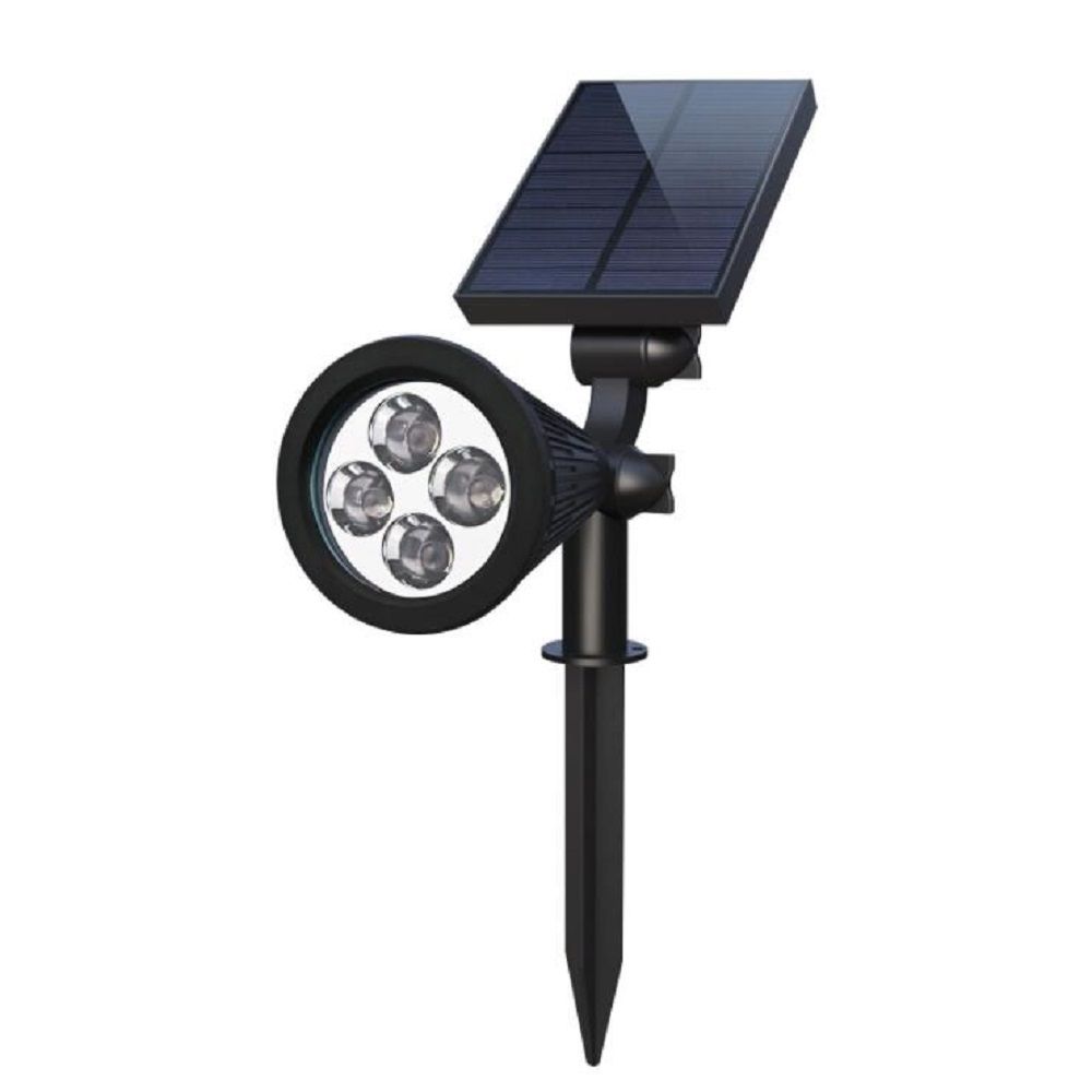Solar Outdoor Garden Led Spotlights White Warm Waterproof Ip65 Sensor Powered Lights 2 In 1 Installation Mount To Wall Or Ground