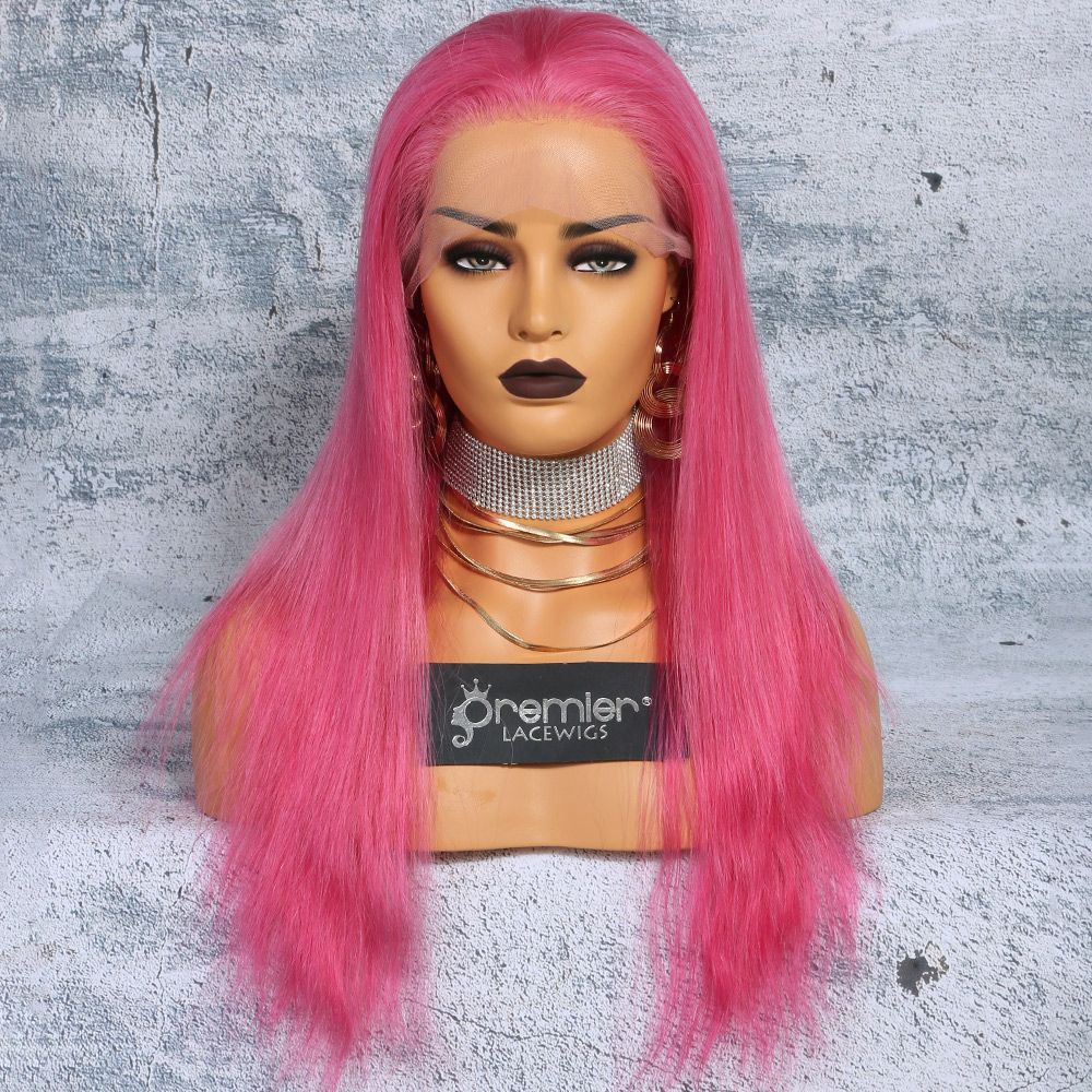 Premier Top 10a Full Lace Human Hair Wigs Brazilian Virgin Hairs Pink