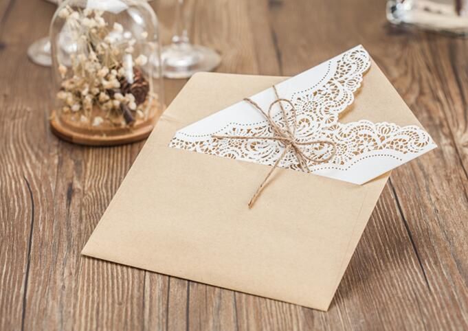 Laser Cut Flower Wedding Invitation Cards Personalized Hollow