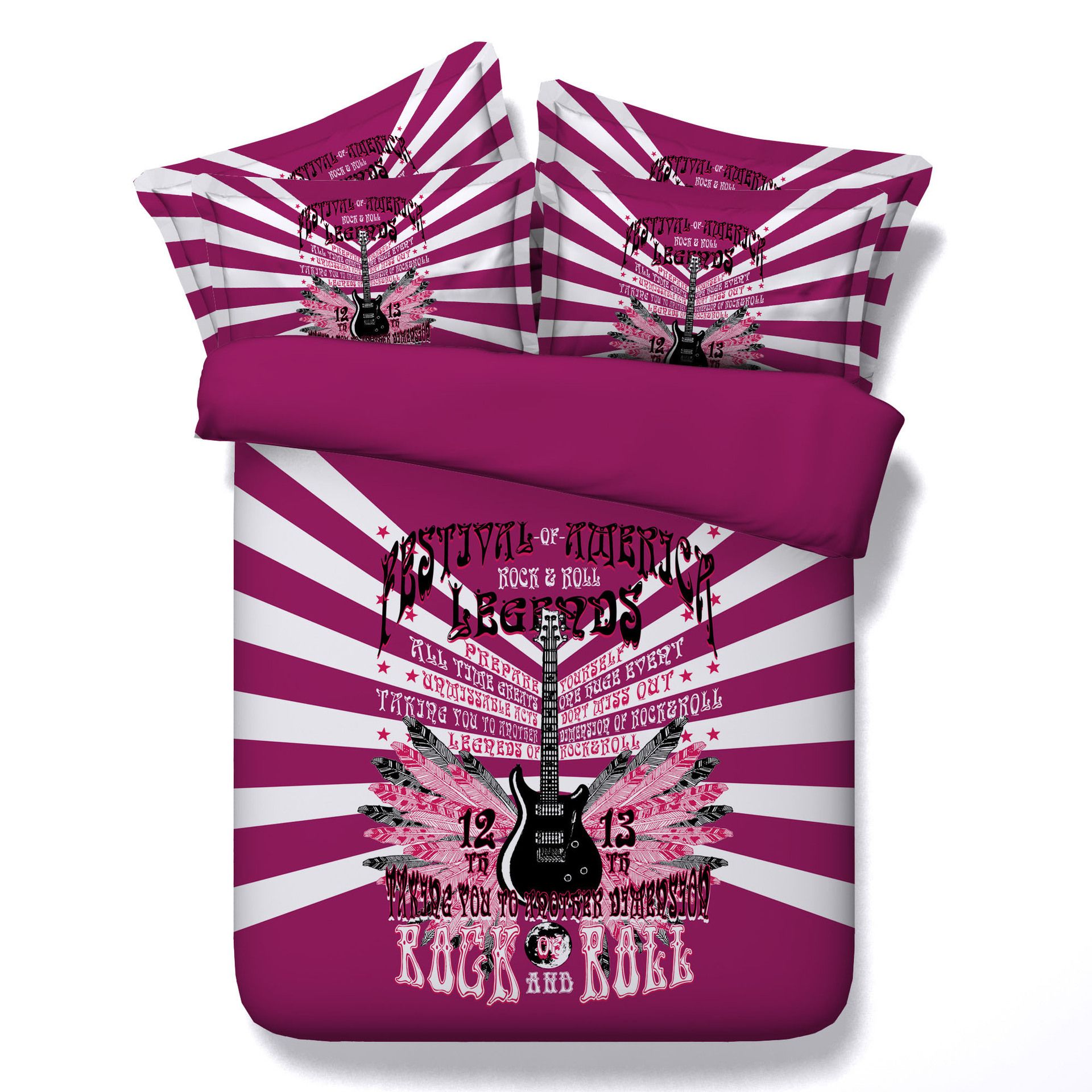 compre guitarra de raya 3d funda nordica juegos de cama de color rosa juegos de cama de geometria reina cubiertas de edredones de vacaciones fundas de - dama roja fortnite 3d