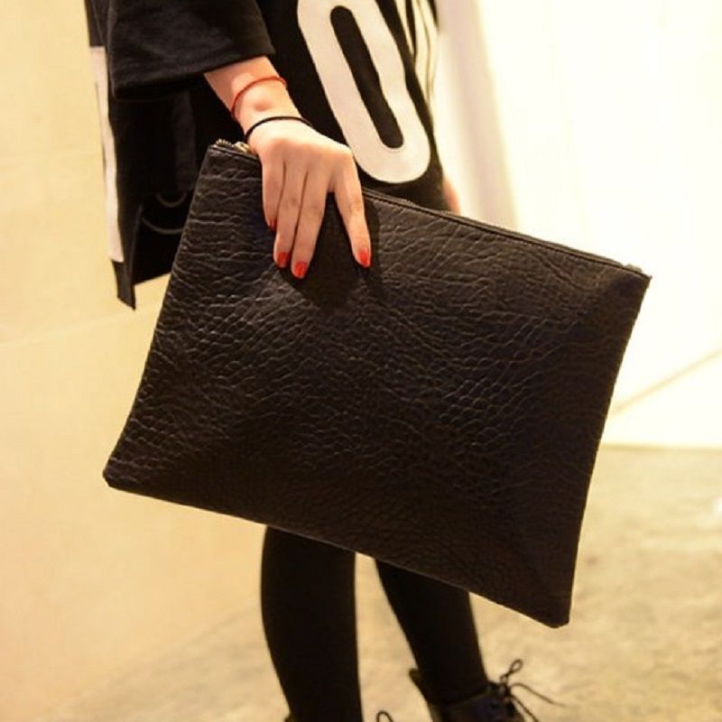 large black envelope clutch bag