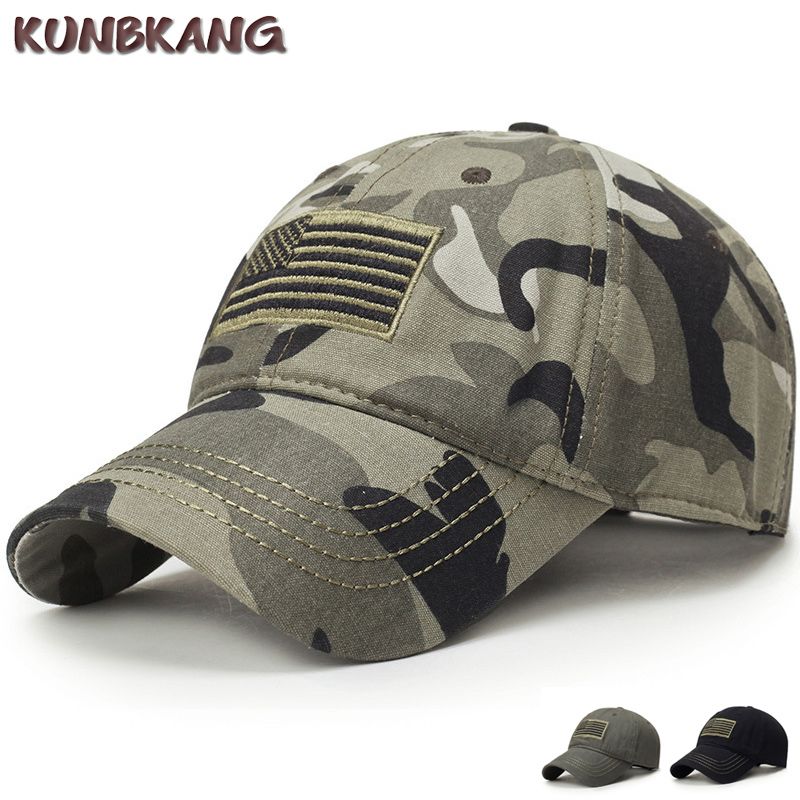 New Men Usa Flag Camouflage Baseball Cap Army Embroidery Cotton Tactical Snapback Dad Hat Male