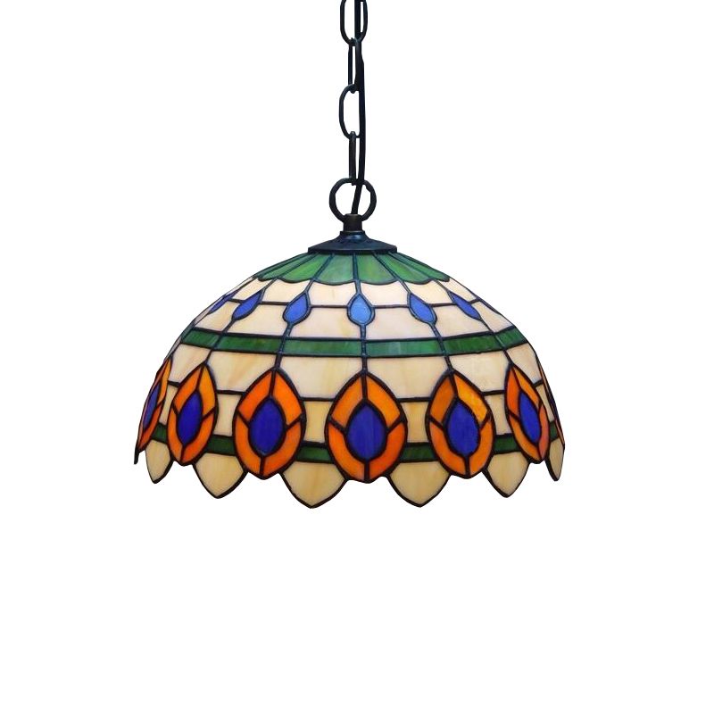 Antique Stained Glass Pendant Light traditional antique stained glass bird peacock tail unique shape led pendant lamp light e27 bulb lighting for kitchen island