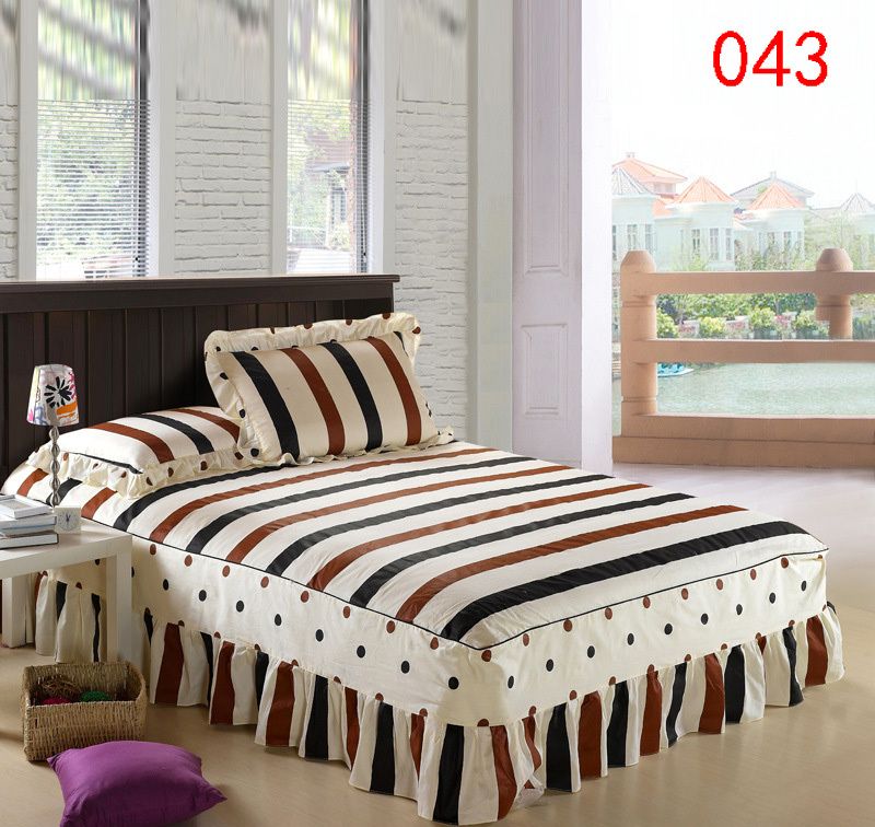 Coffee Stripe Bed Skirt Maress Cover Peicoat Twin Full Queen Coffee Stripe Bed Skirt Maress Cover Peicoat Twin Full Queen King Skirts Bedspread Bedskirt 200 220cm 150 200cm Eyelet Navy From