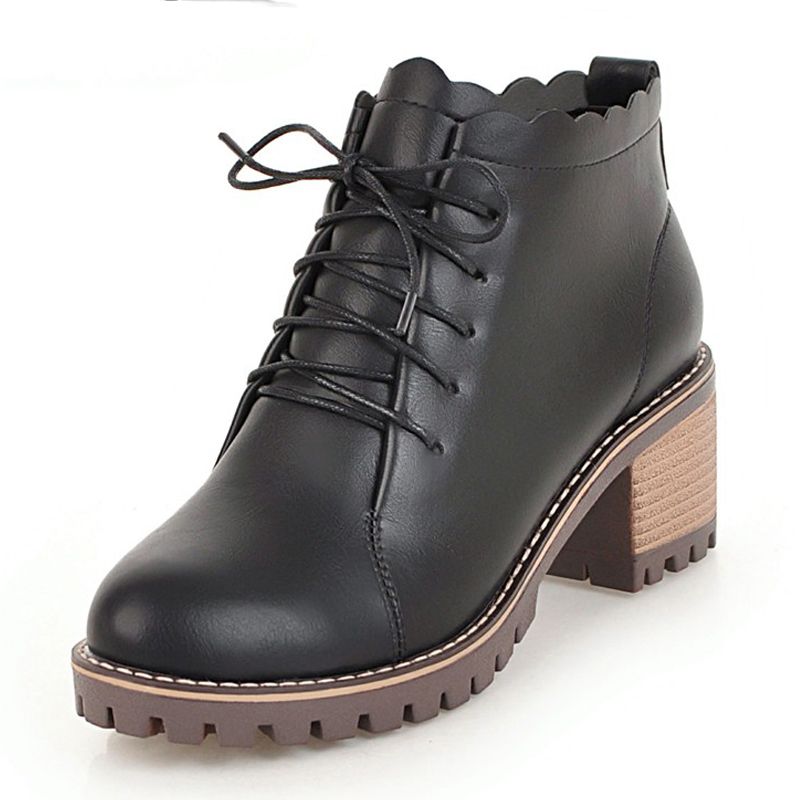 acheter 2018 nouvelles femmes bottines talon carré casual chaussures
