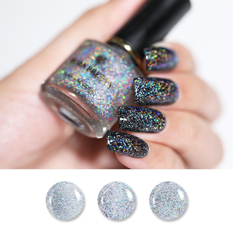 Born Pretty 6ml Holographic Top Coat Nail Polish Shimmer Glitter