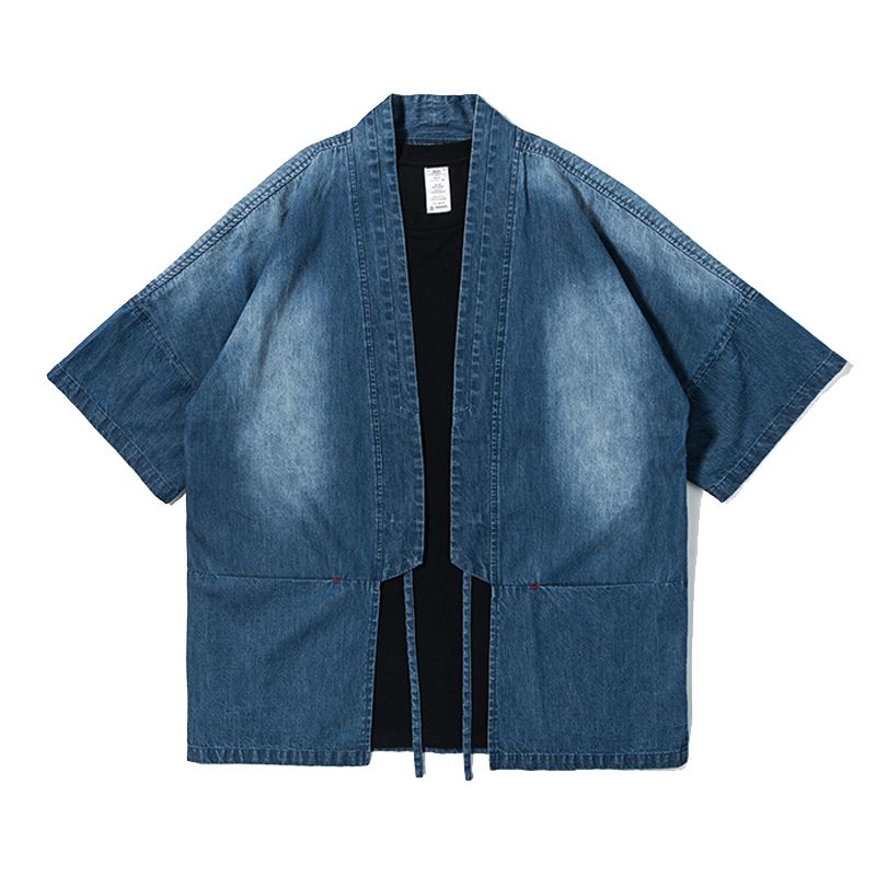 Kimono Shirt Men Japan Style Half Sleeve Kimonos Fashion Streetwear
