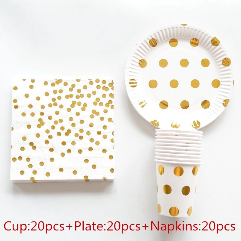 2018 Gilding High End Disposable Tableware Set Gold Dots Paper ... 2018 Gilding High End Disposable Tableware Set Gold Dots Paper ...
