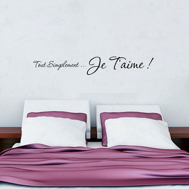 i love you french bedroom wall stickers , romantic wall quote decals