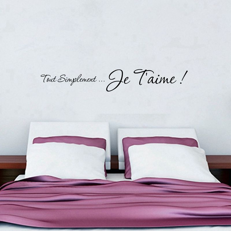 free shipping i love you french bedroom wall stickers , romantic wall quote  decals for french bedroom decoration