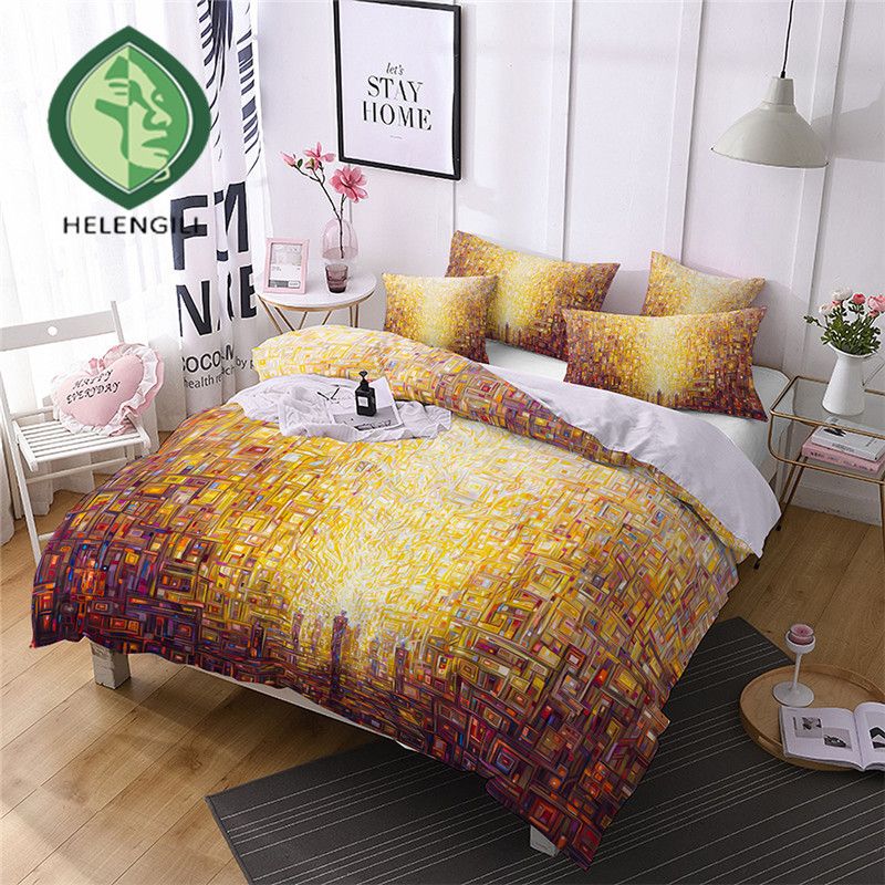 Helengili 3d Bedding Set Abstract Print Duvet Cover Lifelike Bedclothes With Pillowcase Bed Home Textiles Gg 1
