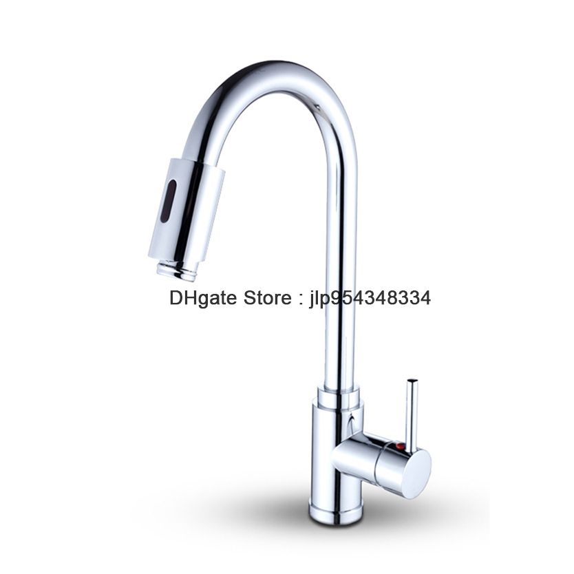 Double Sensor Kitchen Faucet Pull Out Spout Tap Multifunctional Automatic Manual Taps