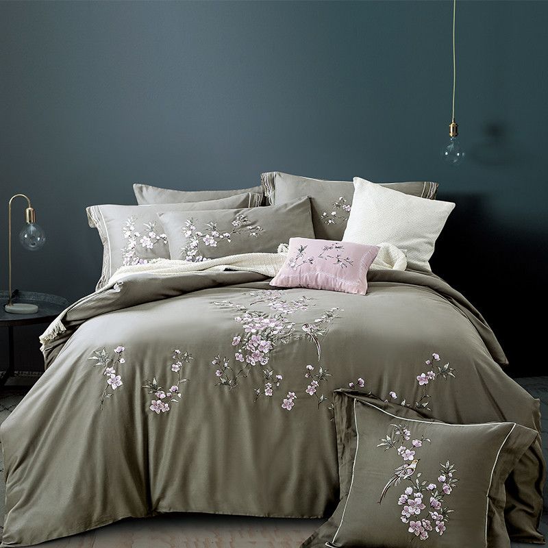 Thick Egypt Cotton Embroidery Luxury Oriental Bedding Sets King Thick Egypt Cotton Embroidery Luxury Oriental Bedding Sets King Queen Size Warm Bed Set Duvet Cover Sheet Pillowcase Bedroom Comforter
