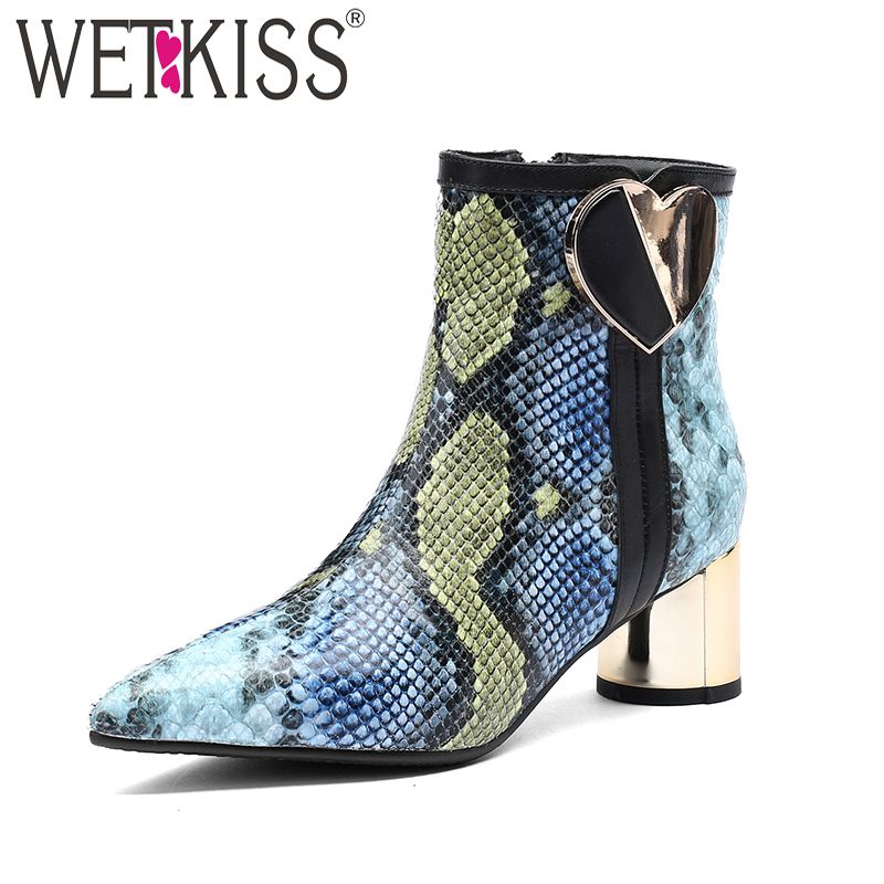 Großhandel WETKISS High Heels Frauen Stiefeletten Zip Kaufen 2018 mode frauen stiefel high heel schuhe frau