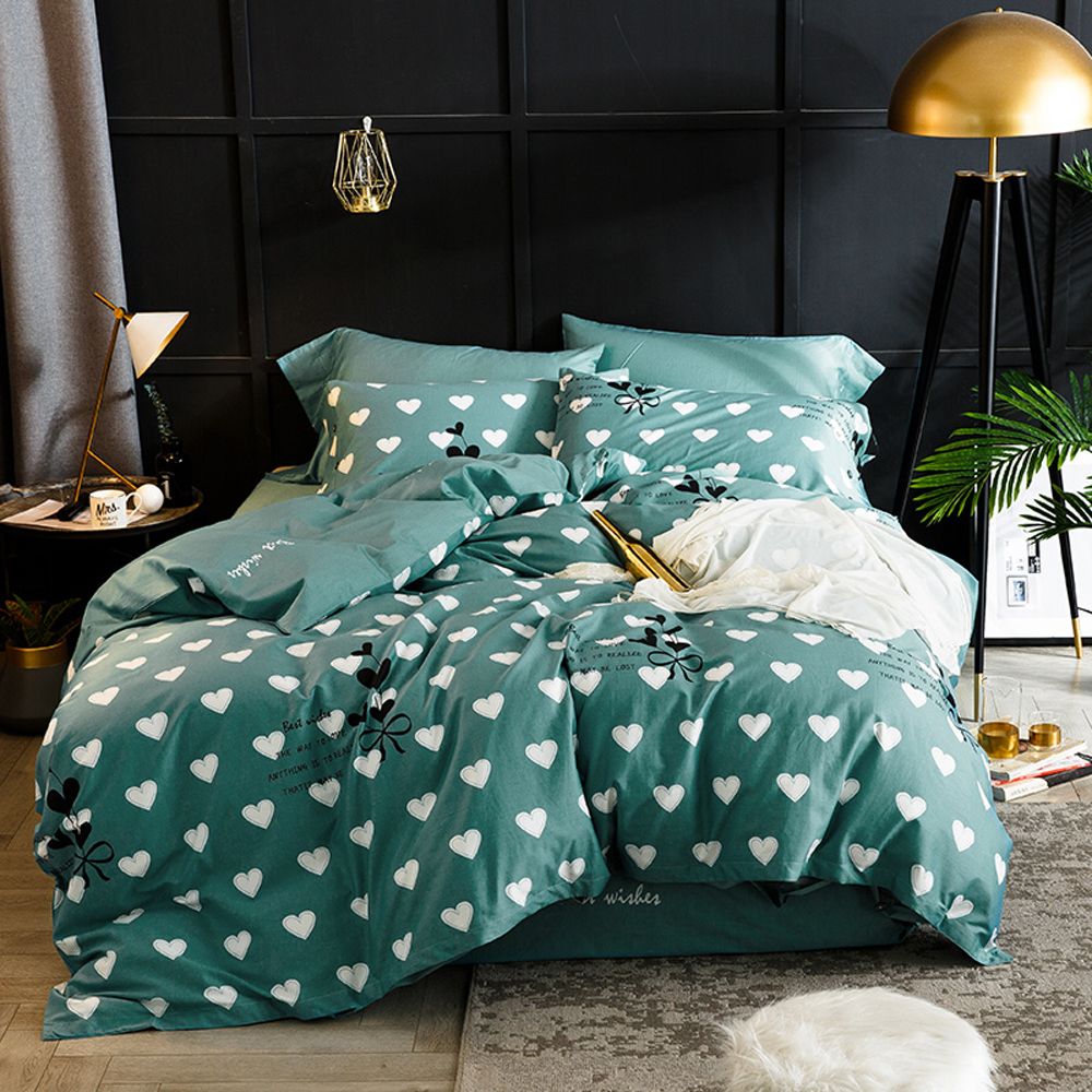 Drop Egyptian Cotton Love Heart Pattern Sheet Pillowcase Drop Egyptian Cotton Love Heart Pattern Sheet Pillowcase Duvet Cover Sets 4pcs Bedclothes Set Bedding