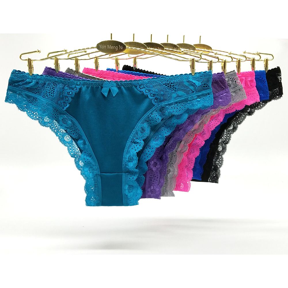 2019 Sexy Satin Lace Bikini Brief Women Underwear For Angola Market