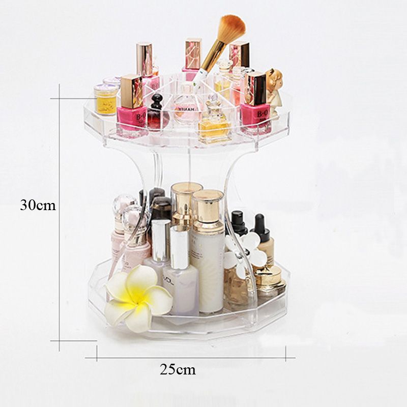 2018 Clear Acrylic 360 Rotating Makeup Organizer Dress Table Storage 2018 Clear Acrylic 360 Rotating Makeup Organizer Dress Table Storage Shelf Desk Accessories Jewelry Bo Lip Rack From Igarden001