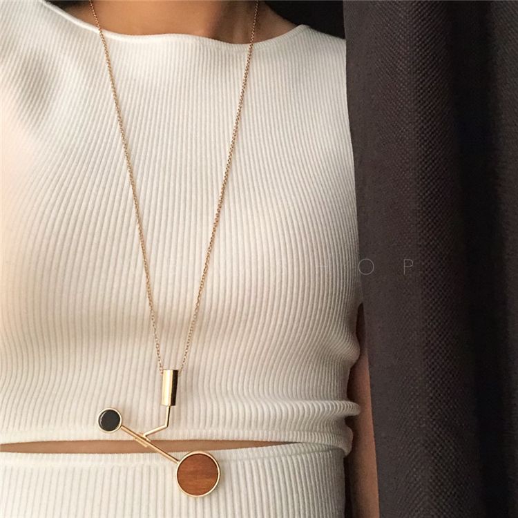 Timeless Wonder Simple Geo Resin Wood Pendant Necklace Gown Punk Unique Trendy Top Gift Pop Rock Prom Ins New F W Runway 5537