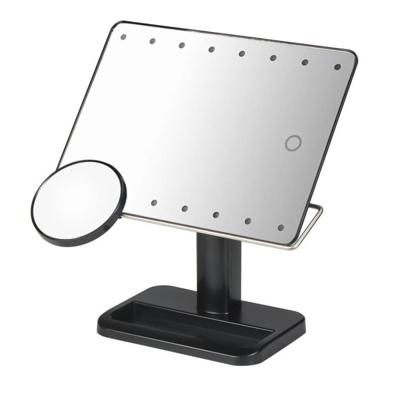 30 18 5 11cm Square Desktop Adjustable Dimmable Led Magnifier Illuminated Makeup Mirror Cosmetic Vanity Touch