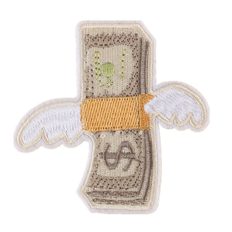 2019 Money With Wings Dollars Embroidered Patches Sewing Iron On - 2019 money with wings dollars embroidered patches sewing iron on creative badge for bag jeans hat t shirt diy appliques decoration from homedecor2014
