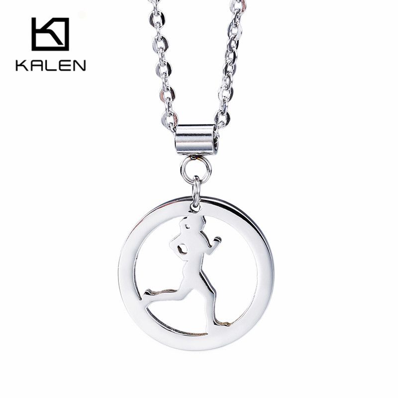 Whole Sport Pendant Necklace Charm Running Girl Women Whole Sport Pendant Necklace Charm Running Girl Women Polished Silver Stainless Steel 304 Dhl Freeship Kalen Pendants For Men Jewelry