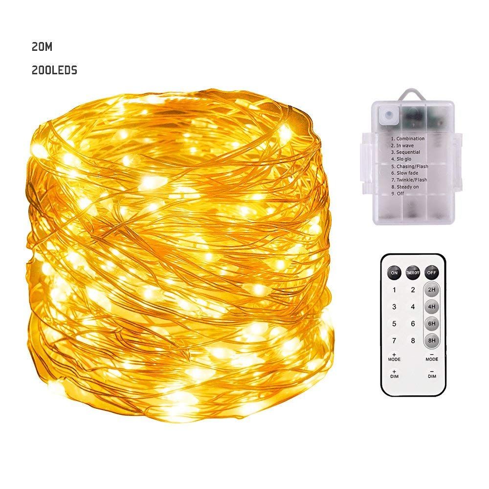 String Lights Battery Operated Fairy With Remote Timer String Lights Battery Operated Fairy With Remote Timer Starry 8 Modes 20m 200 Led Waterproof Firefly For Garden Deck