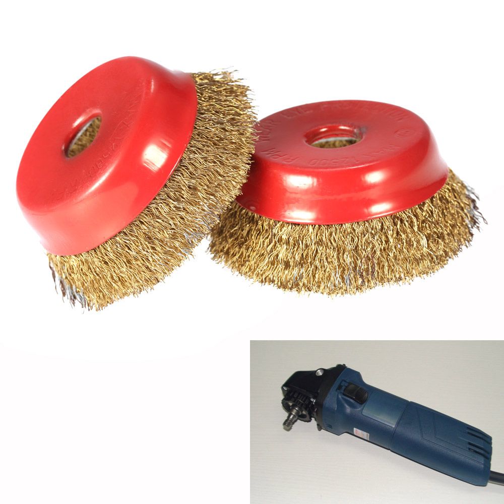 2021 75mm 3 Steel Wire Wheel Fine Crimp Cup Wheel Brush Rotary Steel