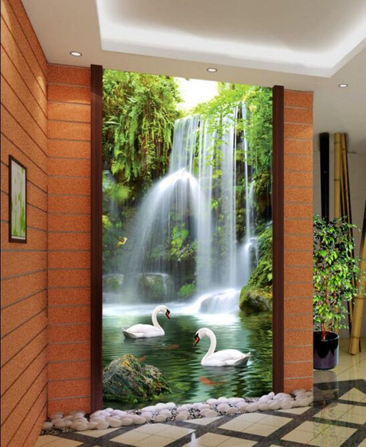 Wasserfall Wand Wohnzimmer