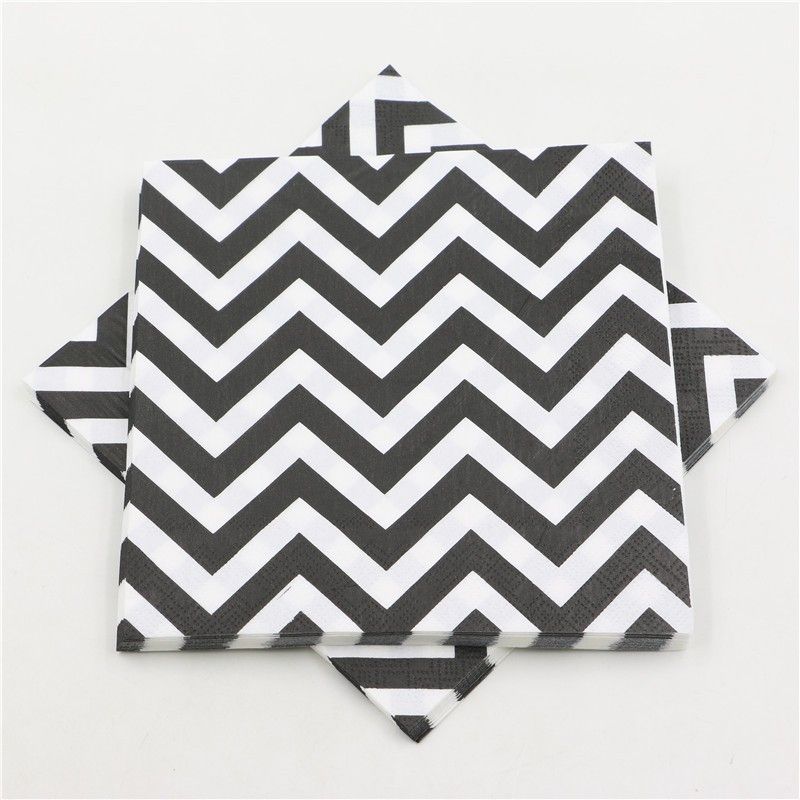 2019 Black Wave Paern Theme Paper Baby Shower Tissues Kids Favors