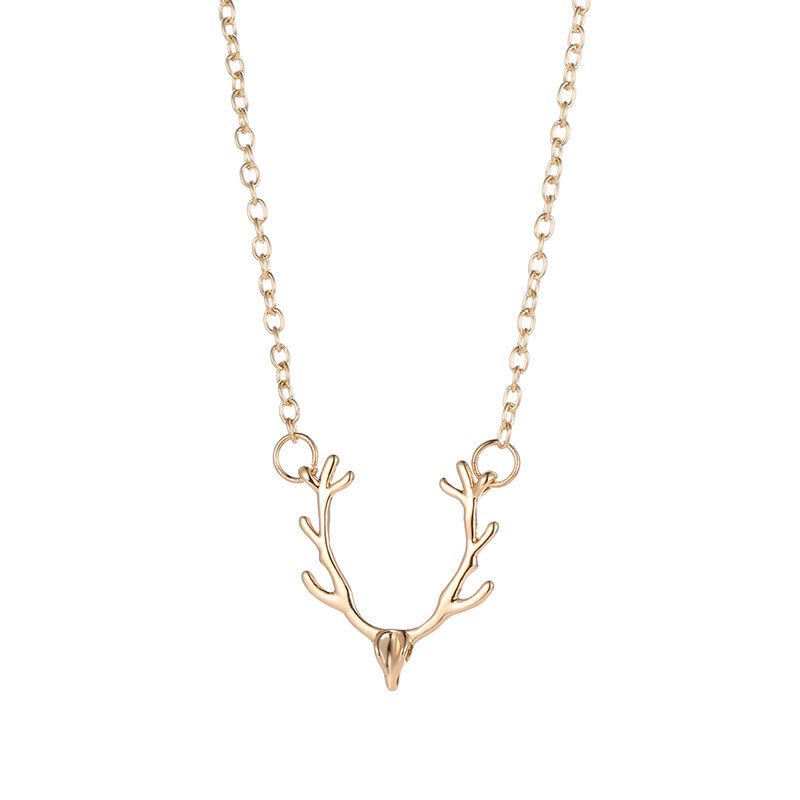 Whole Horns Of Elk Pendant Necklaces Gold Silver Rose Whole Horns Of Elk Pendant Necklaces Gold Silver Rose Antlers Alloy Women Fashion Jewelry Emerald Necklace
