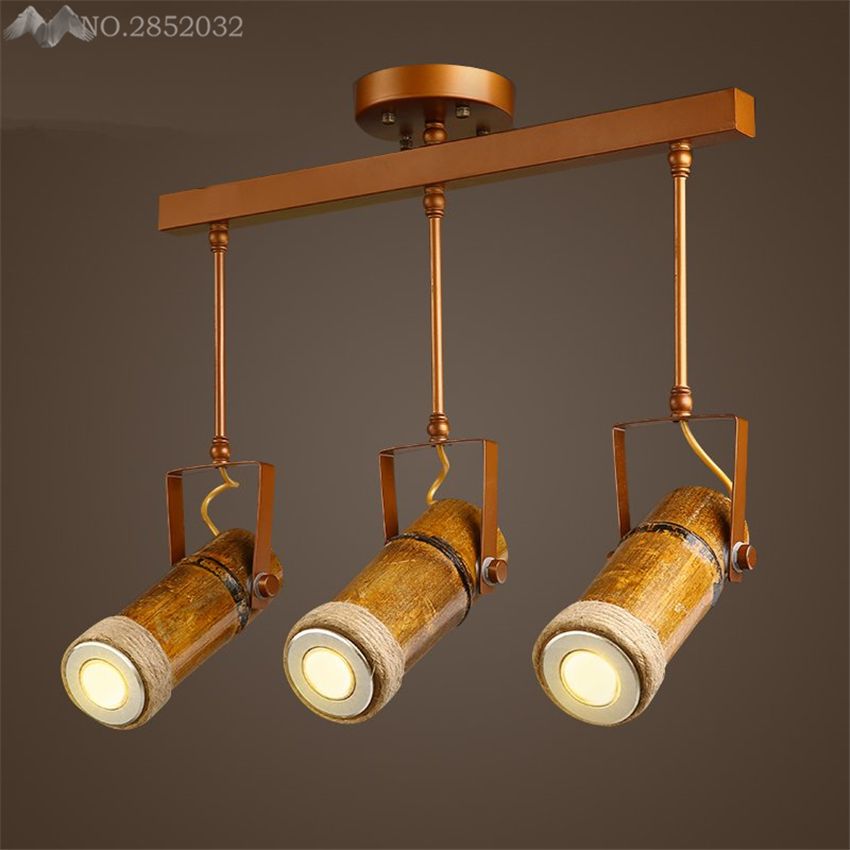 2018 Modern Industrial Retro Track Ceiling Lamps Bamboo 2018 Modern Industrial Retro Track Ceiling Lamps Bamboo Lights For Living Room Clothing Cafe Bar Lighting Fixture Decoration From Grege