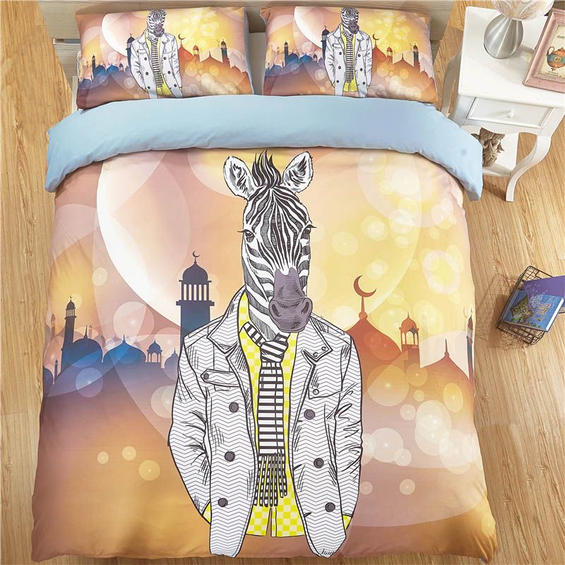 Bonenjoy Zebra Bedding Set King Size Yellow Bedclothes For S Roupa De Cama Double Bed Covers Linen Sets Queen Duvet Cover
