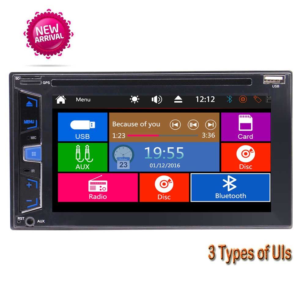 EinCar Double Din Stereo Bluetooth/Car DVD/Radio/USB/TF/AUX 6.2''Touch