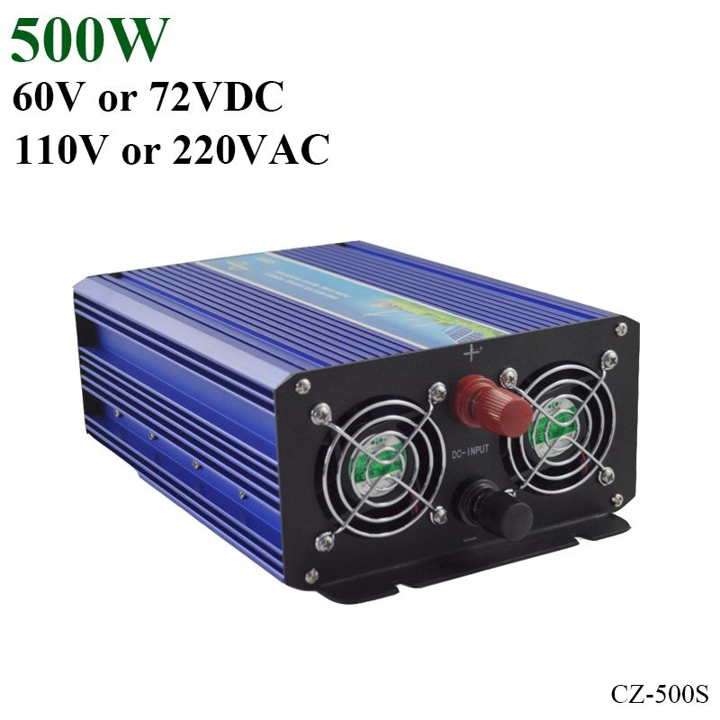 500W Off Grid Pure Sine Wave Inverter, 60V/72V DC To AC 110V/220V